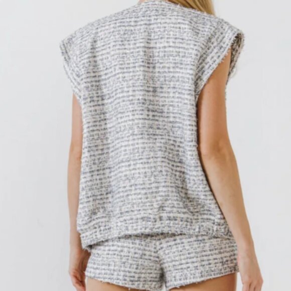 Endless Rose Tweed Oversized Vest - NWT - Picture 2 of 8